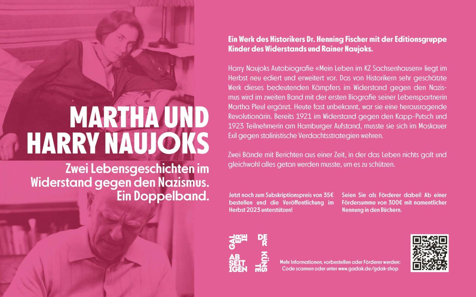 Harry und Martha Naujoks. Jetzt zum Subskriptionspreis von 35 € bestellen und unterstützen!